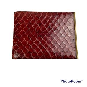Vintage King Slimfold red reptile skin leather fold over wallet
